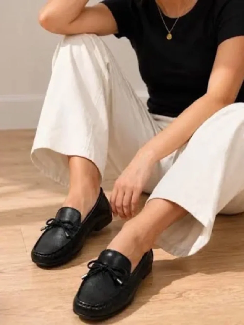 Michael Kors black leather Sutton Moccasins shoes